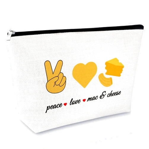 Sfodiary Macaroni And Cheese Gift Makeup Bag Cheese Lover Gift for Girl Cheese Gifts For Women Cosmetic Bag Mac And Cheese Themed Gift Birthday Christmas Gift For Foodie Chef Baker Pastry Food Lovers Gift