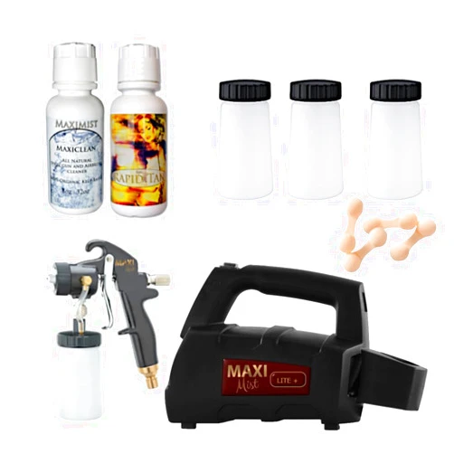 MaxiMist Lite Plus Pro HVLP Spray Tan Machine Tanning System with 12 ct nose filters