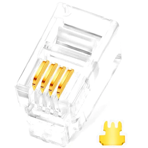 NECABLES 20Pack Telephone Modular Plug RJ9/RJ10/RJ22 4P4C Connector for Phone Handset Cord (Compatible with Both Solid and Stranded Wire)