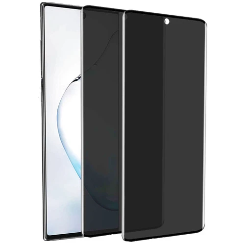Generic [2 Pack] Privacy Screen Protector for Samsung Galaxy Note 10 6.3 Inch Tempered Glass, Anti-spy,No Bubbles,9H Hardness HD, 3D Bending Full Coverage Glass Film for Samsung Galaxy Note 10 (Black)