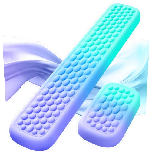 Lekvey Keyboard Wrist Rest, Silky Memory Foam Wrist Rest for Computer Keyboard, Mouse, Ergonomic Massage Design for Typing Pain Relief, Desk Pads Support Hand and Arm, Stain Resistant, Green Purple