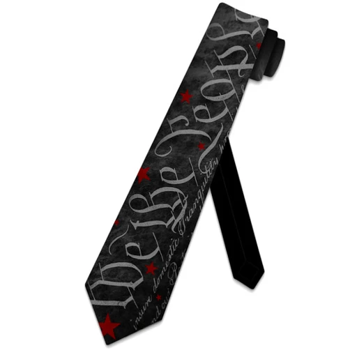Three Rooker Patriotic Ties Mens USA Necktie Constitution Tie for Men We the People Tie