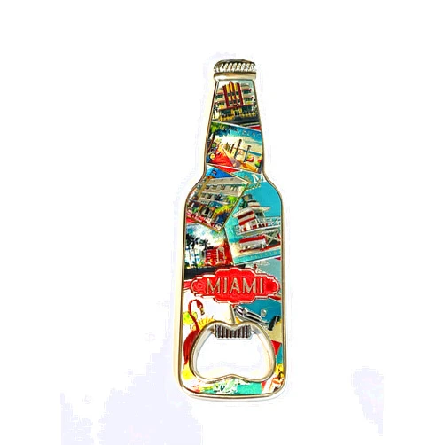 Generic SUREG Florida Fridge Magnet Bottle Opener - Various designs Retro Collage Collectible Souvenir Bottle Opener 1 Item (Miami Retro Collage)