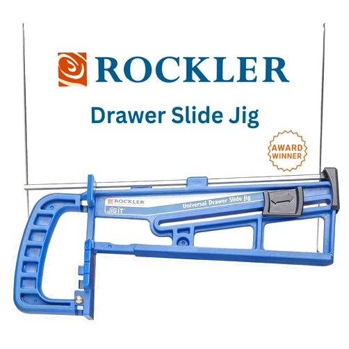 Rockler Universal Drawer Slide Jig - Cabinet Hardware Jig Install Drawer Slides Quickly, Accurately - Hardware Installation w/Locking Wedge to Secure Cabinet Slide - Adjustable Woodworking Tools