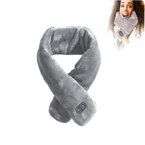 ANKROYU Neck Heating Pad, Electric Heated Neck Scarf Vibration Massage Double Sided Velvet Thick Soft Electric Heating Scarf Neck Wrap(Equipped with Charging USB Port)