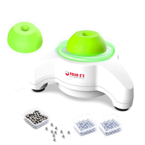 FOUR E'S SCIENTIFIC Mini Vortex Mixer - Lab Vortex Shaker with Extra Silicone Cap & 300 pcs 7/32 in Mixing Balls, 5600 RPM, for Acrylic Miniature Hobby Model Paints, Green