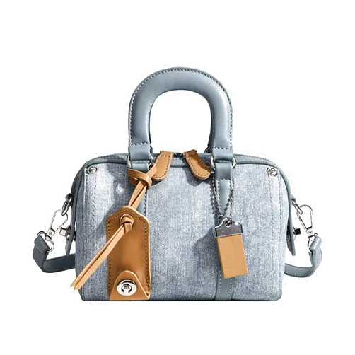 Lachero Vintage Boston Bag for Women, Denim Hobo Tote Bag Small Crossbody Shoulder Bags Classics Ladies Handbag Purses