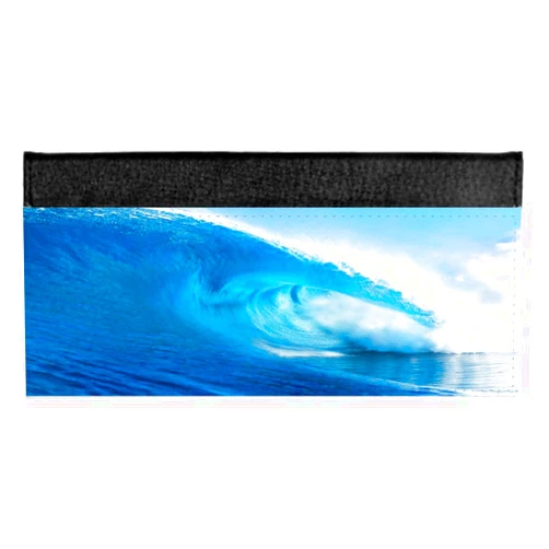 Island Gifting Wild Waves - Surfing Waves - Blue Waves - Huge Wave - Checkbook Cover for Men & Women Synthetic Leather & Suede Check Book Holder Wallet