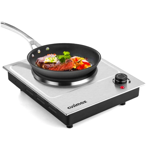 CUSIMAX 1500W Electric Hot Plate, Hot Plate for Cooking Electric Single Burner, Portable Countertop Burner Stainless Steel, Easy to Clean,CMHP-C150N