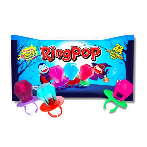 LYZA'S SWEETS & TREATS Halloween Ring Pops - Individually Wrapped Lollipops - Perfect for Trick-or-Treating & Party Favors - Pack of 2, 22 Count Bags By Lyza's Sweets & Treats