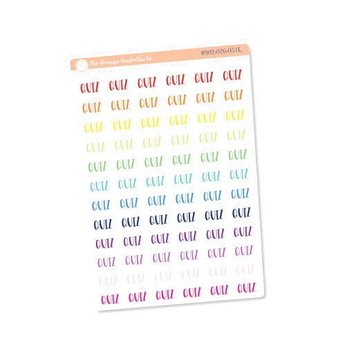 Handmade Quiz Stickers, Script 