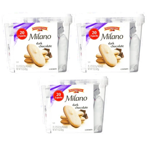Pepperidge Farm Milano Double Chocolate Cookies, 3Pack of 15 Ounce