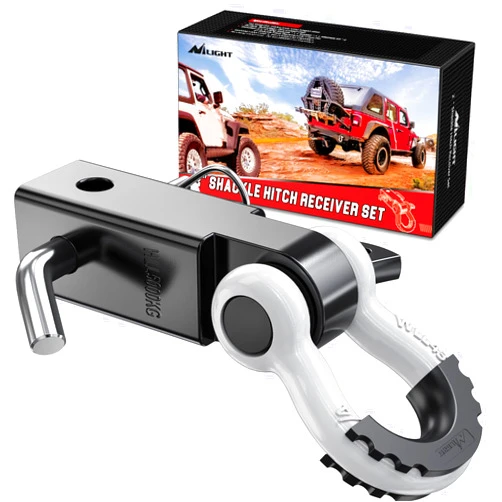 Nilight Shackle Hitch Receiver 2Inch 45000 LBs Breaking Strength 3/4