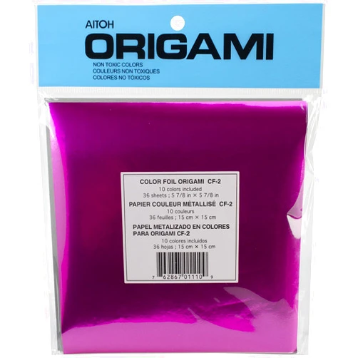 Aitoh Assorted Foil Origami Paper, 5.875 by 5.875-Inch, 36-Pack
