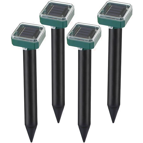 HDView Mole Repellent Solar Powered Outdoor,Ultrasonic Vole Gopher Repellent for Lawn Garden, Groundhog Snake Repeller, Mole Deterrent, Waterproof (4 Packs)