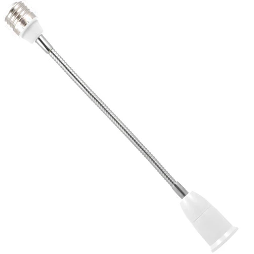 Serdokntbig E26/E27 Light Socket Extender Adapter,E26 to E26 Socket Extender, 48CM/18.8 Inch Extension,Bendable Flexible Gooseneck Adjustable Extension Socket Extender Adaptor (1-Pack)