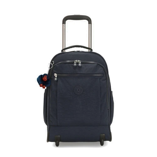 Kipling Women's Gaze Large Rolling, Durable, Wheeled Backpack with Adjustable Shoulder Straps, Nylon Book Bag, True Blue Tonal, 8.25