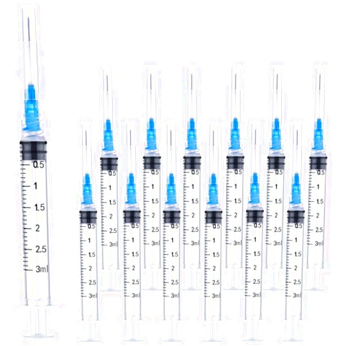 Sirulken 25 Pack 3ml 23Ga Lab Syringe Tools with Measurement, Individually Packed