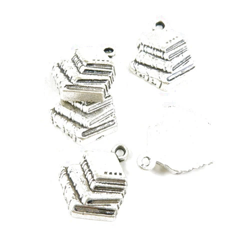 Fulllove Charms Antique Silver Tone Jewelry Making Charms Supply ZY1344 Books