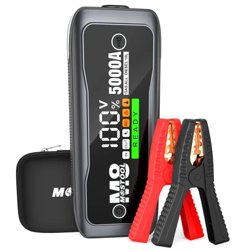 MOSTOOL M8 Jump Starter,5000A Peak Car Battery Jump Starter 24000mAh Capacity with LCD Display,12V Jump Box Pack Portable for Up to All Gas and 10L Diesel Engines,Battery Booster with USB QC3.0 PD 60W