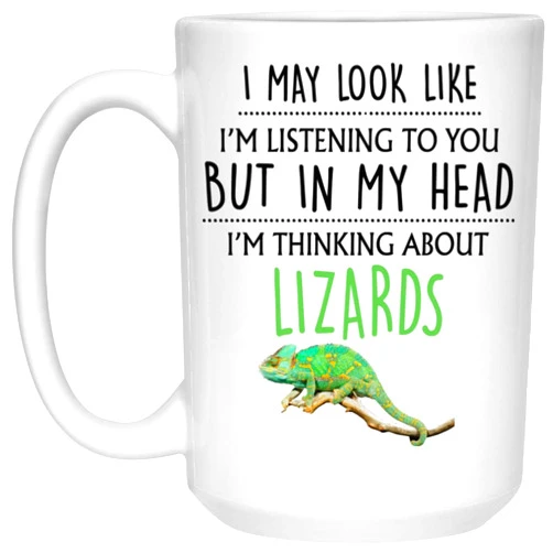 Q.PaddyShops Lizard Gift, Lizard Mug, Lizard Gifts, Funny Gifts For Lizard Owner, Pet Lizard Gifts For Him, Her, Women, Men, Reptile Lover Coffee Mug 15oz