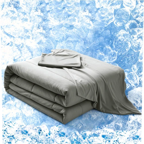 PHF Double Cooling Comforter Set King Size, 3PCS Soft Breathable Lightweight Summer Bedding Set for Hot Sleepers, Silk Smooth Double-Side Cooling Bed Set with 1 Comforter and 2 Pillowcases, Charcoal