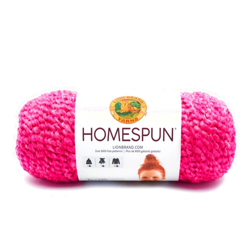 Lion Brand Yarn (1 Skein) Lion Brand Yarn Homespun Bulky Yarn, Peony