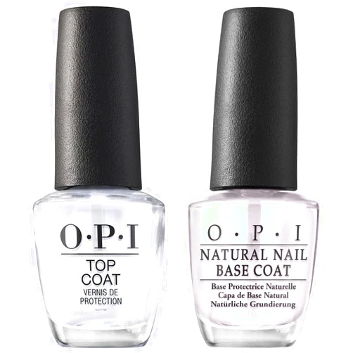OPI Nail Polish Top and Base Coat, Protective High-Gloss Shine, 0.5 Fl Oz, Natural