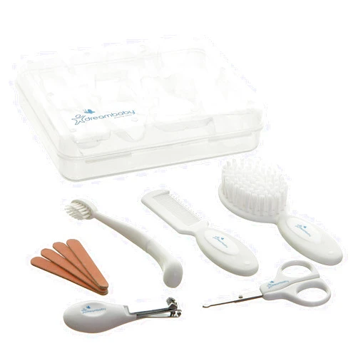 Dreambaby Essential 10pc Baby Grooming Kit, Newborn Safety Care Set with Brush, Comb, Toothbrush, Nail Clippers, Nail Scissors, Emory Boards and Storage Case
