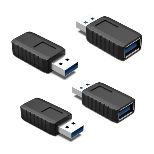 ELUTENG USB Coupler Male to Female 4Packs USB 3.0 Type A Adapter Superspeed 5Gbps USB Port Extension Connector Bridge Compatible with Laptop Computer Hard Drive Printer Camera