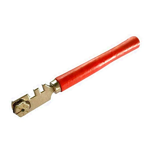Gllehkt Six-Wheel Glass Round Handle High-Strength Roller Mahogany Round Flat Cutting Tool for Cutting Glass Tiles