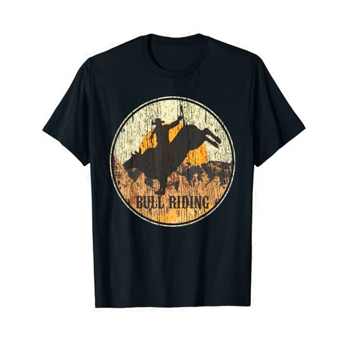 Bull Riding Rodeo Western Country Gift Cowboy Vintage T-Shirt