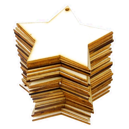 Inzopo RICISUNG 10-Piece Christmas Ornaments Wooden Christmas Shapes Blank Decoration for Trees