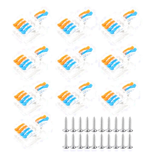 YIYIMIMO 10 PCS Clear Lever Wire Nut Connectors Quick Wiring Cable Connector Push-in Conductor Terminal Block