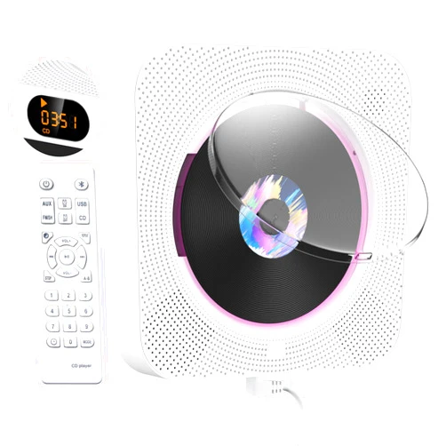 Gueray Portable CD Player Bluetooth Wall Mounted Music Player Home Audio Speaker with Remote Control FM Radio HiFi Speaker Support CD USB TF AUX Input Ideal for Gift Home Decor