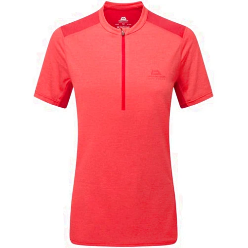 Mountain Equipment Nava Short Sleeve Zip T - Womens, ME-006653-ME-01812 Hibiscus/Capsicum-14, X-Large