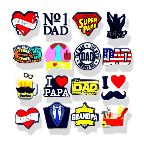 MONRADO 16PCS Dad Shoe Charms, Shoe Decoration Party Gifts for Boys Girls Kids Women, Men