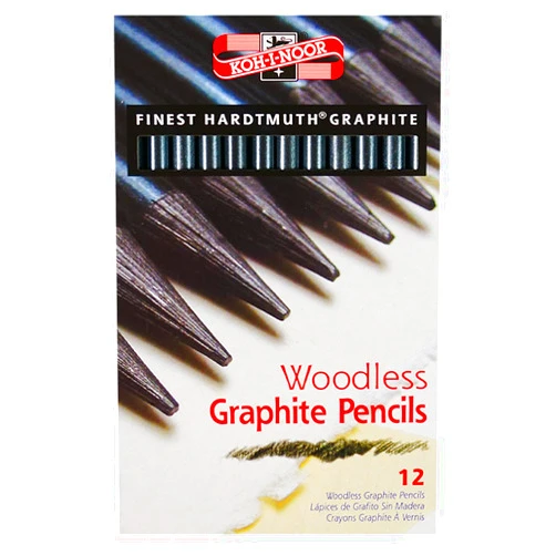 Koh-I-Noor Progresso Woodless Graphite Pencil Set, 6 Degrees, 2 Pencils Per Degree, 12 Pencils (FA8911.12)