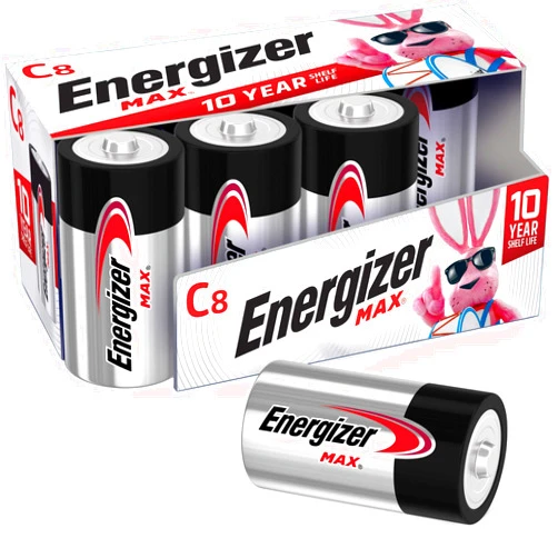 Energizer MAX C Batteries, Premium Alkaline C Cell Batteries (8 Battery Count)