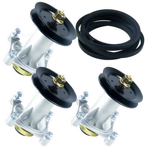 BOSFLAG 3 Pack 587819701 Spindle Assembly Kit with 173435 Pulley 593773401 Belt Replaces Husqvarna 532187292, 532187281, 532125907, 532192870, 532192872, 587253301, 587125401, Craftsman 187292, 187281