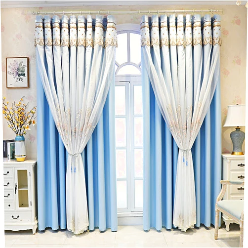 LITTLA Double Layer Window Curtain with Tulle Overlay,Pencil Pleat Blackout Tulle Curtain Thermal Insulated Curtain Room Darkening Bedroom Window Treatment Drape Panel for Living Room Kids Room,1 Panel