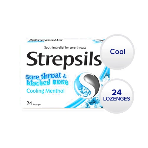 Strepsils Cool Menthol lozenges (4 Boxes of 24 lozenges)