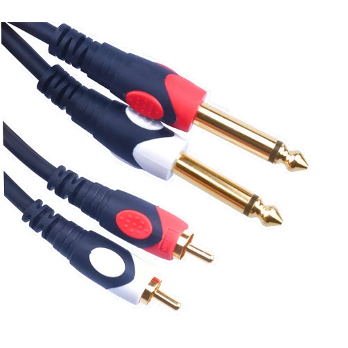 Devinal 1/4 to RCA Cable, Dual RCA to Dual 1/4 TS Interconnect Cable, Double 6.35mm Mono to 2 RCA/Phono Stereo Patch Cable Cord Adapter 20 Foot 6m
