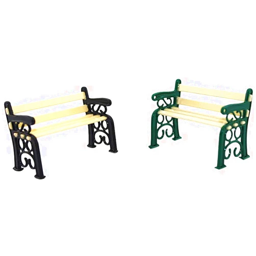 SXFSE Dollhouse Decoration Accessories, 2Pcs 1:12/1:6 Dollhouse Miniature Scene Model Bench Pretend Play Chair Toy