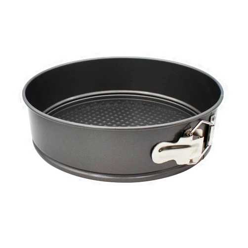 Abcsea 1 Piece Round Springform Cake Tin, Cake Tins for Baking Non Stick, Bake Tin for Cake, Baking Pans for Cakes, Cake Baking Equipment, PFOA free, Robust 1 mm Carbon Steel, 24 cm Round Pan