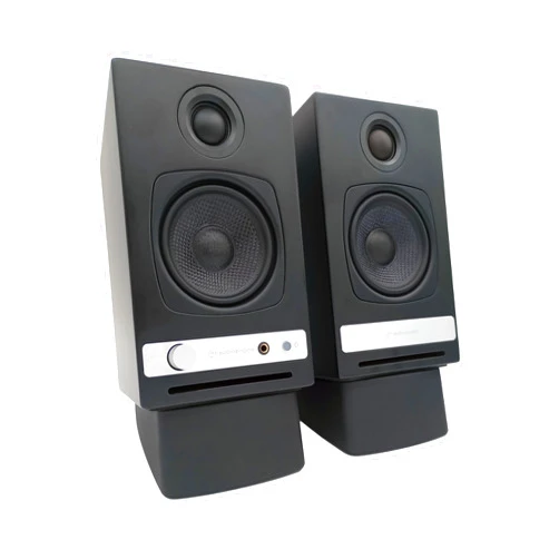 Audioengine A2 HD Black Powered Bluetooth Desktop Speakers and DS1 Stands