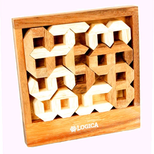 LOGICA GIOCHI Logica Puzzles art. Numbers - Digigrams - Geometric Brain Teaser in Fine Wood - Difficulty 4/6 Extreme - Mind Puzzle