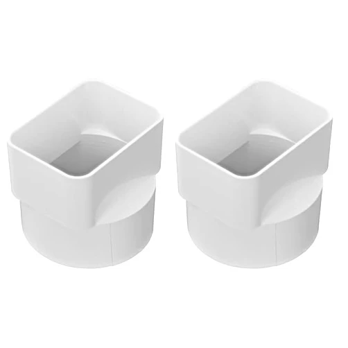 NDS 9P06 Downspout Adapter Centered PVC IPS, 3-Inch by 4-Inch by 4-Inch (Pack of 2)
