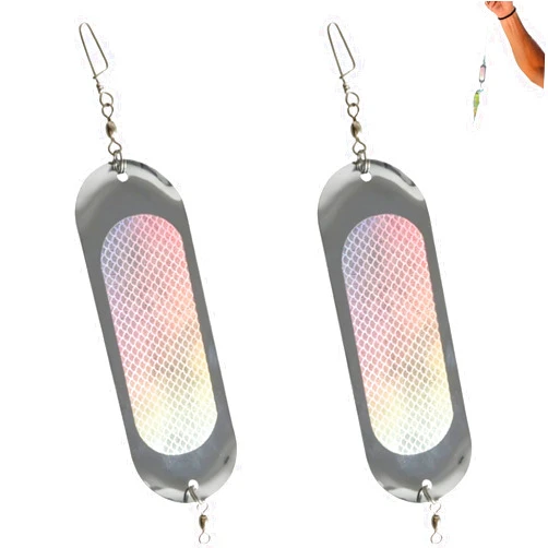 ZIANTENNY 2 PCS Salmon Trolling Fishing Flashers Reflective Spoon Dodgers with Fish Attracting Blades for Salmon Lures and Freshwater Fishing