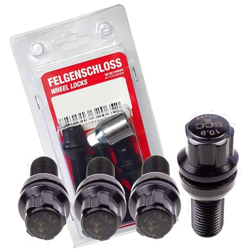 WEMAR Anti-theft screws ball seat R14 M12x1.5 26mm FBL-5426B compatible with Mercedes-Benz 190 A-Klasse C-Klasse Coupe C-Klasse Klasse Kombi C-Klasse